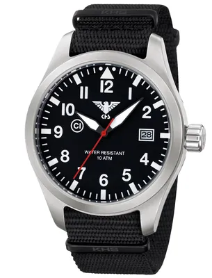 Produktbild von KHS Tactical Watches Airleader Steel KHS.AIRS.NB Edelstahl Nato Black