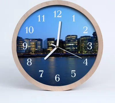 Produktbild von Holzuhr 30fi cm wanduhr - Stadtgebäude Stadt
