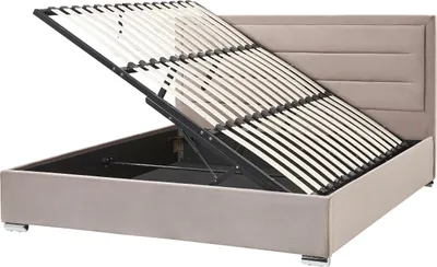 Obrázek produktu pro BELIANI Postel s úložným prostorem taupe sametové čalounění 180 x 200 cm moderní design čalouněné čelo postele