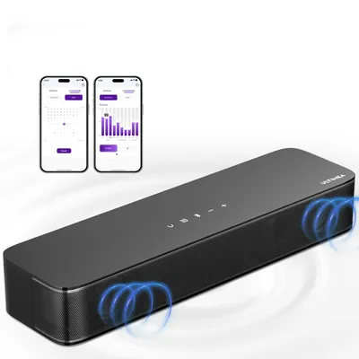 Immagine prodotto di ULTIMEA Soundbar a 2.1 canali per TV con bassi regolabili, controllo tramite app, soundbar all-in-one, altoparlante TV Bluetooth 5.4, Poseidon M20