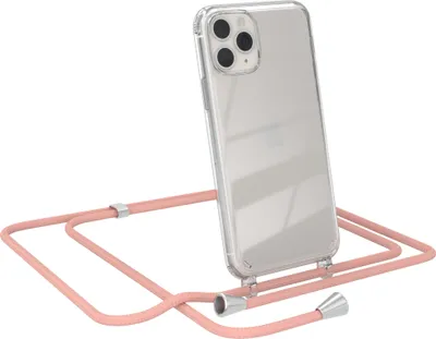 Produktbild von EAZY CASE Handykette kompatibel mit Apple iPhone 11 Pro, Handyhülle mit Umhängeband, Handykordel, Schutzhülle Clear, Band in Rosa