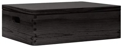 Immagine prodotto di vidaXL Scatola di legno con coperchio e maniglie nero 40x30x13 cm in legno massiccio