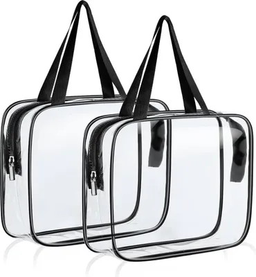 Produktbild von Aucuu Kulturtasche Transparent 2 Stück Kosmetiktasche Wasserfest TSA-Zugelassen