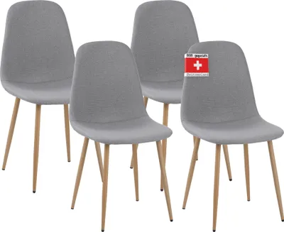 Produktbild von Esszimmerstühle 4er Set FANO Grau- Komfortabler Polsterstuhl für Modernes und Stilvolles Design am Esstisch - Küchenstuhl oder Stuhl Esszimmer mit hoher Belastbarkeit bis 110kg