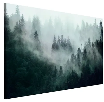 Produktbild von LUMASOUL Leinwand Bilder 1-teilig - Leinwandbild Natur Motiv - Wandbilder Holzrahmen und Webstuhl Wohnzimmer und Schlafzimmer - Bilder 120x80 cm Wald 18