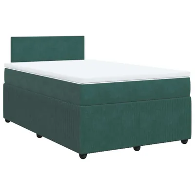 Produktbild von Boxspringbett mit Matratze Dunkelgrün 120x200 cm Samt