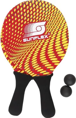 Produktbild von Sunflex Neopren Beachball Set Splash rot | Tennisspiel Funsport Wasserspiel Schläger