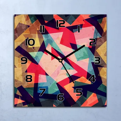Produktbild von Wanduhr Echt-Glas-Küchenuhr Grunge blau und rosa Quarz 30x30 Deko Bilder