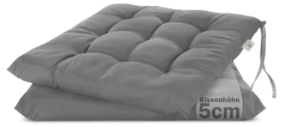 Image de Coussin de chaise - 40 x 40 cm - Rembourré - Gris foncé - Lot de 2 pour intérieur et extérieur