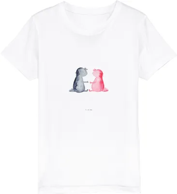 Produktbild von Mr. & Mrs. Panda Kleinkinder T-Shirt Axolotl Liebe 12-14 Jahre (152/164) - Weiß - Geschenk, Öko Kinder, Verliebt, Kindershirt, für, Teenager, Schwanzlurch, Kurzarm