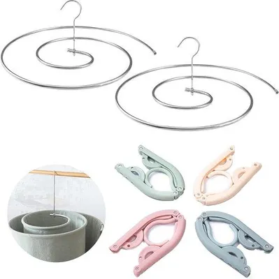 Produktbild von Famanu Kleiderbügel Set - 2 Metallkleiderbügel und 4 Reisebügel
