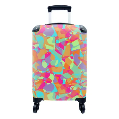 Produktbild von MuchoWow® Koffer Handgepäck Trolley Rollkoffer Kleine Reisekoffer mit 4 Rollen - Lavalampe - Regenbogen - Muster - Hippie - Cabin Size < 55x40x23 cm & 55x40x20 cm - Fotokoffer - Kabinenkoffer - Boardgepäck - Reise-Box - Reisekoffer - Reisegepäck - Koffer mit Bild - Trolley für Kinder