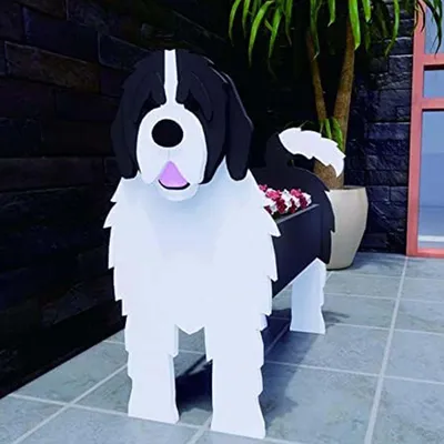 Productafbeelding van Hondenplantenbak - Diervormige bloempot Berner Sennenhond - 24 x 18 cm