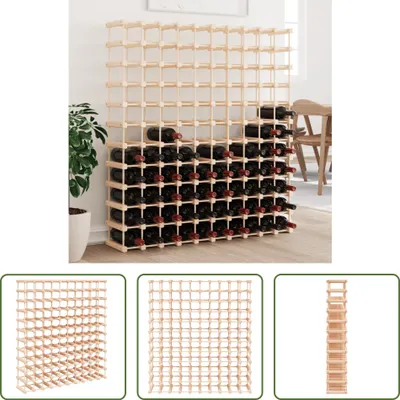 Obrázek produktu pro Stojan na víno The Living Store na 120 lahví 112,5x23x123,5 cm z masivního borovicového dřeva