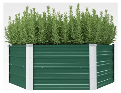Produktbild von Hochbeet 129x129x46 cm Verzinkter Stahl Grün für Balkon, Garten und Terrasse