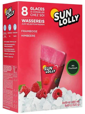 Immagine prodotto di Sun Lolly acqua ghiaccio lampone (8 x 60 ml)