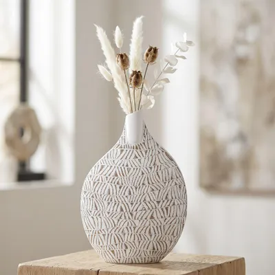 Immagine prodotto di Vaso Mauro Ferretti Nairobi, 30,5x11,5x46,5 cm, finitura bianca opaca