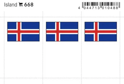 Produktbild von Lindner 668 Flaggen-Sticker: Island