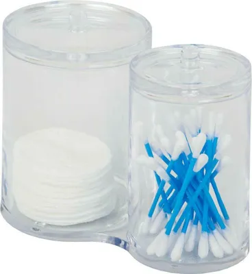 Image de Bathroom Solutions | Distributeur de cotons, rangement de cotons, boîte pour cotons cosmétiques, boîte pour cotons