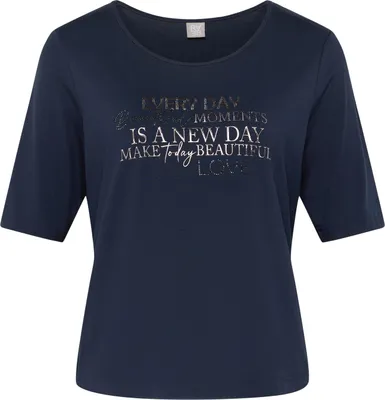 Produktbild von Rabe Damen T-Shirt, tailliert, mit Rundhalsausschnitt, Dunkelblau, Größe 38