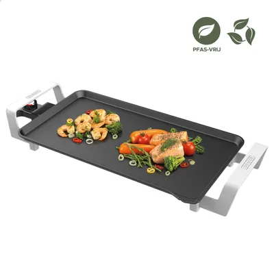 Productafbeelding van Bourgini Elements - Grillplaat - bakplaat - PFAS Vrije keramische anti aanbaklaag - 46 x 26 cm - GRS gecertificeerd gerecyclede materialen