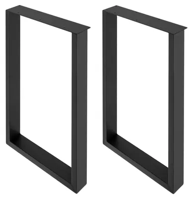 Produktbild von Industrielle Tischbeine - Möbelfüße für Schreibtisch - 2er-Set - Stahl und Gummi - Schraubmontage - 50 x 7 x 71 cm - Max. 200 kg - Schwarz