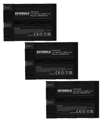 Produktbild von EXTENSILO 3x Akku kompatibel mit Pentax K10D, K20D Kamera (1900 mAh, 7,4 V, Li-Ion)