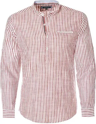 Produktbild von Brandneu Designer Fischerhemd mit Leinen CARISMA Rot/Weiß CRM8454 L
