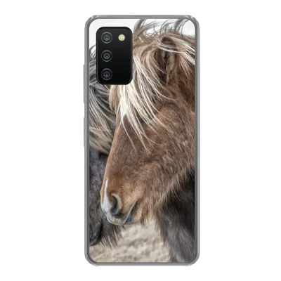 Produktbild von MuchoWow® Handyhülle Schutzhülle Hülle für Samsung Galaxy A03s Pferde - Natur - Makro Silikon Softcase Handy Hülle - Schutz
