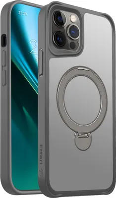 Produktbild von Etteri Matt Mag Ring Hülle für iPhone 12 / 12 Pro 6,1" Grau