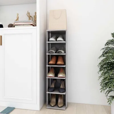 Produktbild von Schuhschrank Betongrau 27,5x27x102 cm Holzwerkstoff , Schuhregale Design 2024