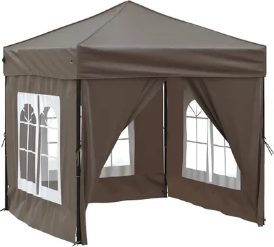 Obrázok produktu pre vidaXL Párty stan skladací s bočnými stenami Taupe 2x2 m