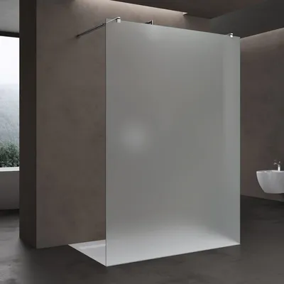 Image de doporro Paroi de Douche à L'italienne Opaque 120 cm Pare-douche Verre de Sécurité 8mm Paroi 118x200cm avec 2 Stabilisateurs Rectangulaires Bremen01VS