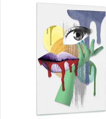Produktbild von Bilder auf glas - Einteilig - Abstraktion modern - 80x120cm - Glasbilder - Wandbilder - Bilder - zum Aufhängen bereit - Wanddekoration aus Glas - Glas Bilder - Wandbild auf Glas - GPA80x120-4058