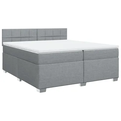 Produktbild von vidaXL Boxspringbett mit Matratze Hellgrau 200x200 cm Stoff