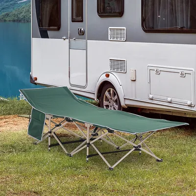 Produktbild von Feldbett mit Aufbewahrungstasche Faltbares Campingbett Klappbett 190 x 68 x 52cm Grün