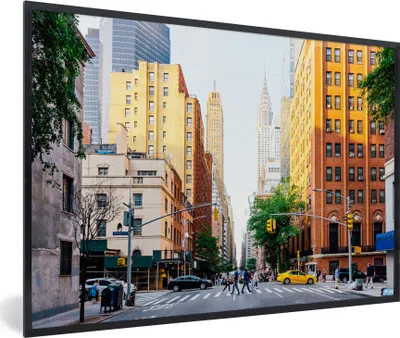 Produktbild von MuchoWow® MuchoWow® Gerahmtes Poster Kreuzung in New York 30x20 cm - Poster mit zchwarzem Bilderrahmen - Kunstdruck - Bild-Poster