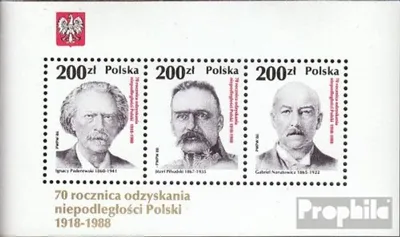 Produktbild von Briefmarken Polen 1988 Mi Block107 (kompl.Ausg.) postfrisch Politiker