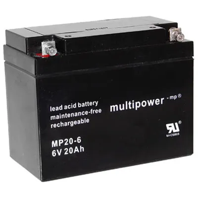Produktbild von Multipower Bleiakku MP20-6 6,0Volt 20Ah mit M6 Schraubanschluss