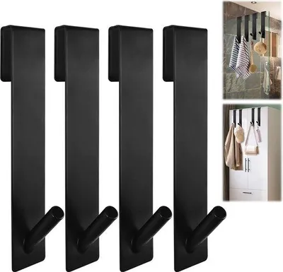 Produktbild von Famanu Duschhaken Set aus 4 Edelstahlhaken - Verlängert, ohne Bohren