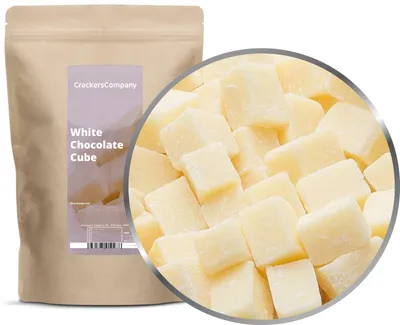 Produktbild von CrackersCompany Schoko-Weiß-Würfel (White Chocolate Cube), ZIP-Beutel 500 g