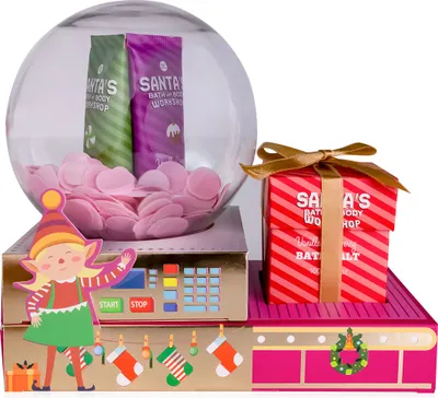 Produktbild von SANTA'S WORKSHOP Geschenkset Pflegeset 3x Handcreme Badesalz Badekonfetti Vanilla Cranberry Duft