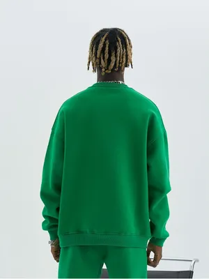 Produktbild von Sweater Basic Baumwolle Uni Sweatshirt Pullover Hoodie XL Grün