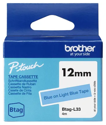 Produktbild von Brother BTAG-L33 Etiketten erstellendes Band Blau auf hellblau