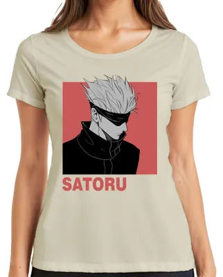 Immagine prodotto di SATORU GOJO Jujutsu Kaisen: maglietta da donna con motivo ispirato all'anime, con benda sugli occhi, colore naturale, taglia M