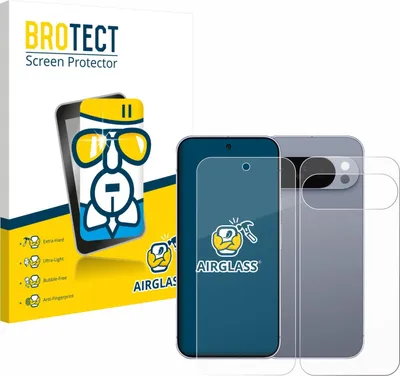 Produktbild von BROTECT Schutzglas für Google Pixel 10 Pro (Display+Rückseite) Schutzfolie Panzer Folie Glas Display Schutz klar