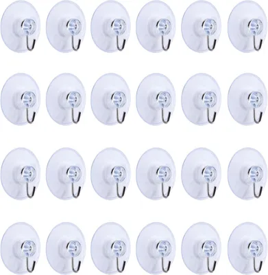 Produktbild von 24 Stück Saugnapfhaken für Bad, Küche und Esszimmer (45 mm)