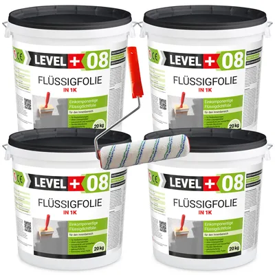 Zdjęcie produktu dla Folia w płynie Level+ FLÜSSIGFOLIE IN L+08 80kg + Wałek Malarski 25cm