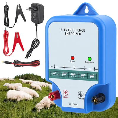 Produktbild von Weidezaungerät 12V - Elektrozaun Energizer - 2J Ausgangsenergie - Reichweite 3 km - Wasserdicht - LED-Display - Blau