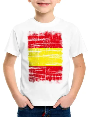 Produktbild von BaumwolleCloud Spanien Vintage Flagge Kinder T-Shirt EM WM Olympia